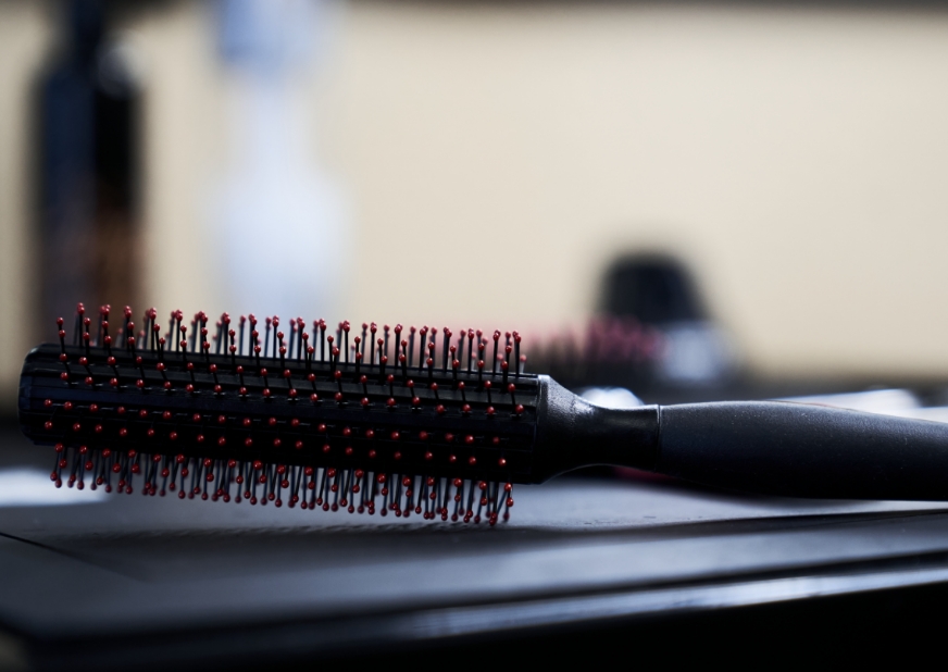 black hair brush tool in a barbershop and salon